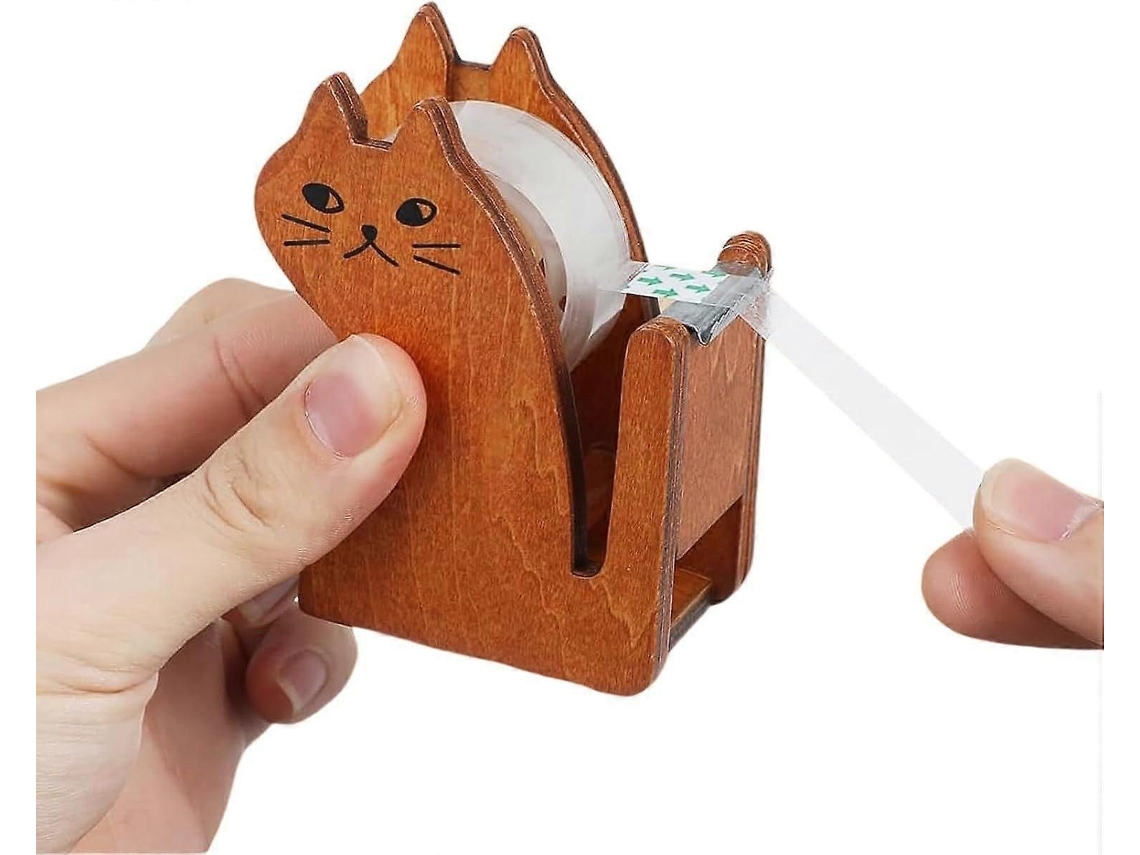Dispensador De Fita Adesiva Linden Tree, Porta-fita Em Formato Gato, Fofo Com 1 Rolo Adesiva, P Resente Criativo Para Crian