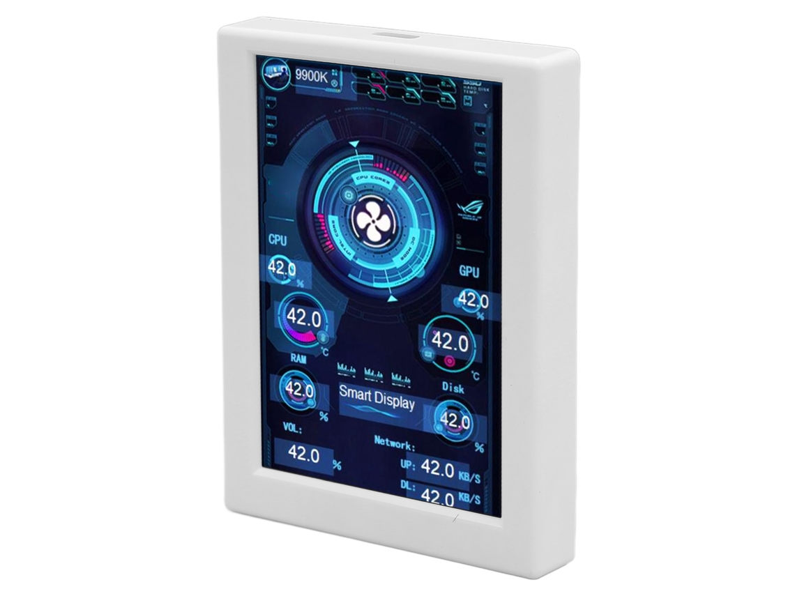 Monitor De Temperatura Do Computador 3,5 Polegadas Ips Type C Cpu Ram Display De Dados De Temperatura Branco