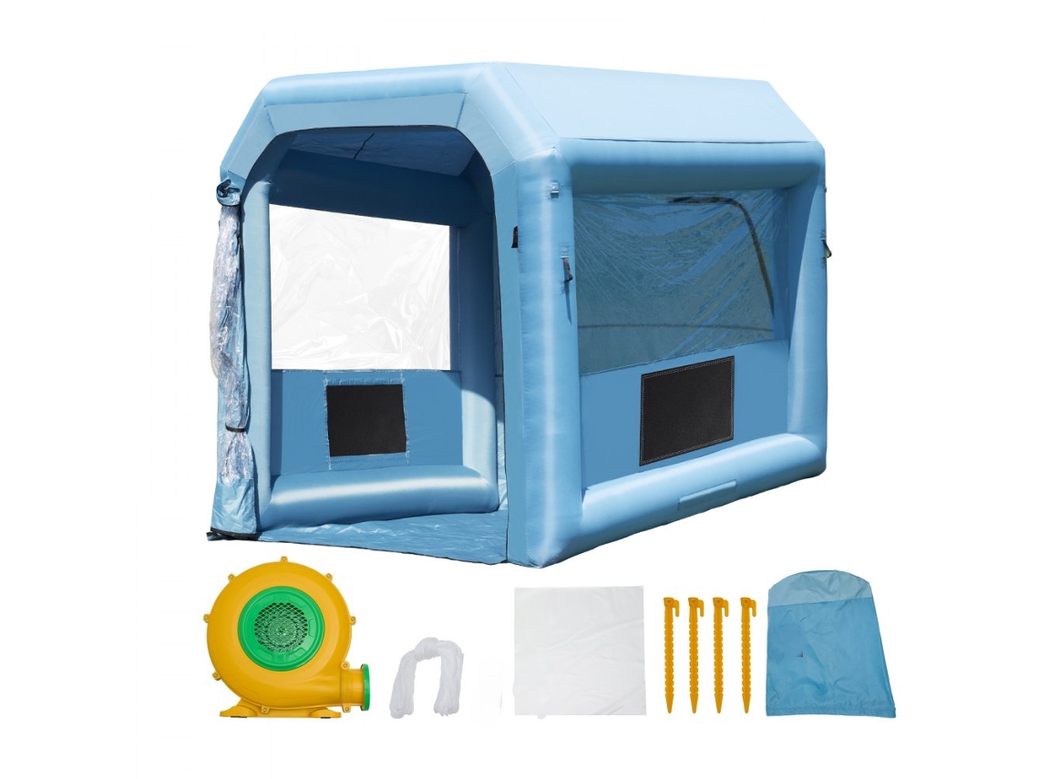 Cabine De Pintura Insuflável 3,9x2,4x2,4 M Com Filtros De Carvão E Ventilador Tekmaquinas
