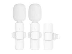 Microfone De Lapela Sem Fio K9 Bt Um Para Dois Microfones Com Cancelamento Ruído Transmissão Ao Vivo Aquaforge