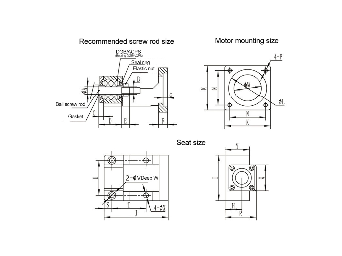 Kit de Rolamento para Porca de Esfera de Motor Servo