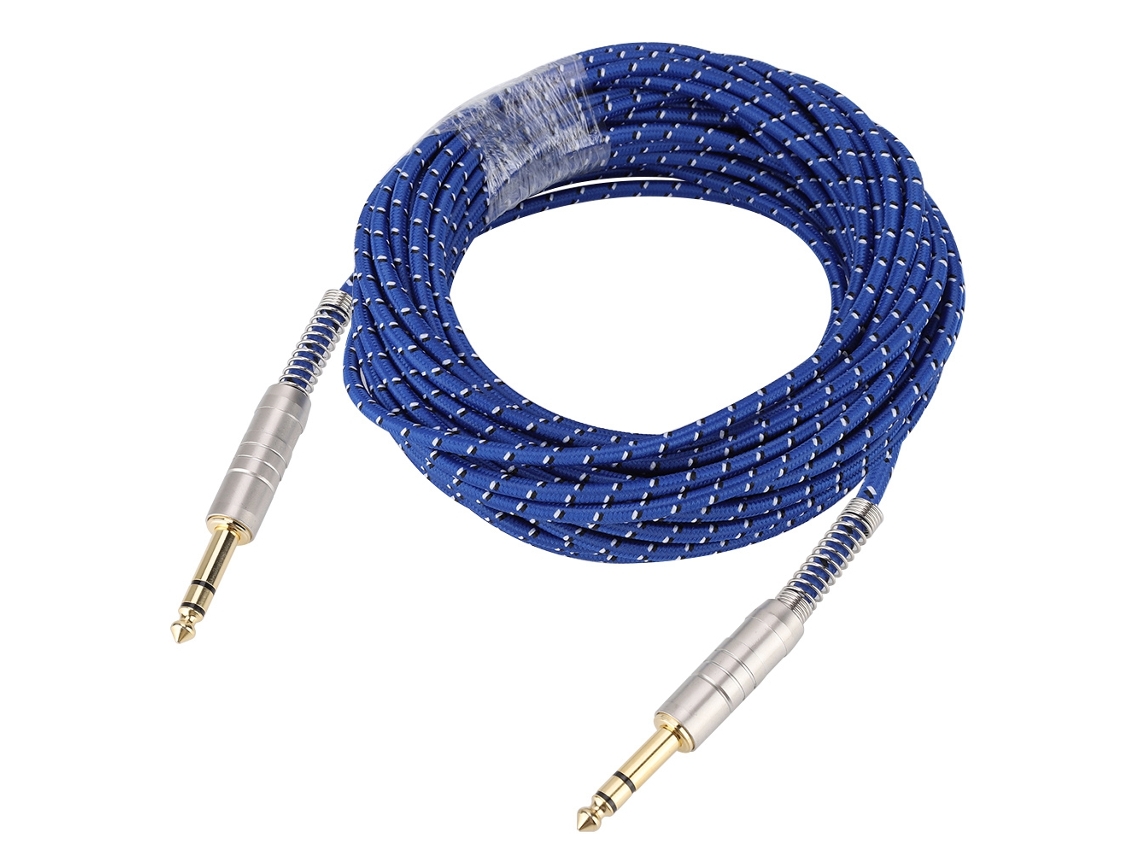 Cabo de Áudio Estéreo EOOCOO (conector Macho 6.35mm para Macho Reto, Transmissão de 15 Metros)