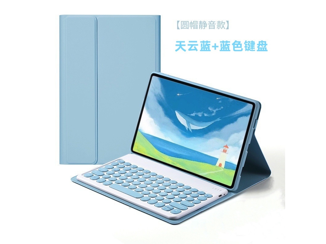 Capa Com Teclado Para Tablet Lurelia, Compatível Com Lenovo K11 Gen2 Tb230fc/tb230xc 11,5", Enevoado, Azul, Teclado Bluetooth
