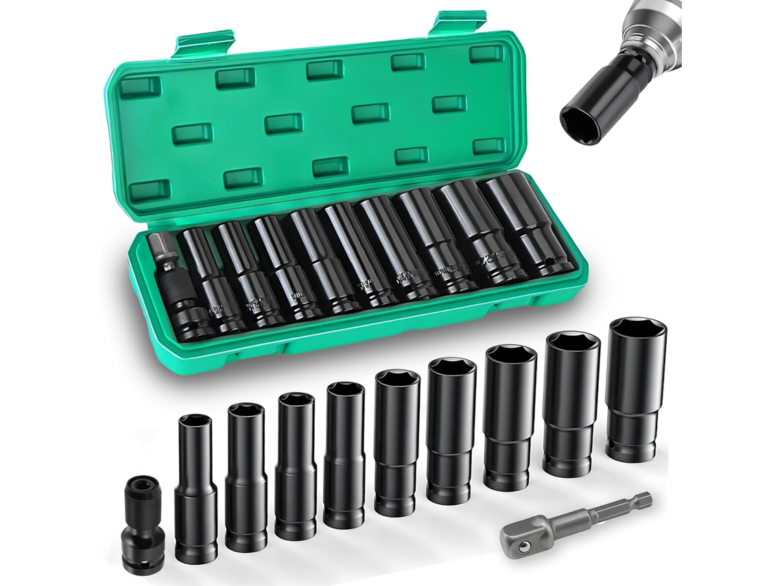 Soquete De Impacto, 11 Peças, 1/2, 24 Mm, Chave