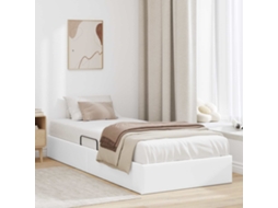 Vidaxl Estrutura De Cama Ottoman Branco Puro 100 X 200 Cm