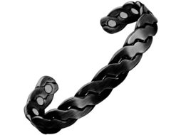 Pulseira De Cobre, Bracelete De Terapia Magnética Com Abertura Ajustável (preto) Spqment