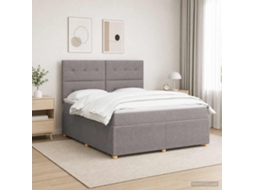 Vidaxl Cama Box Spring Com Colchão Cinzento-acastanhado 140 X 200 Cm
