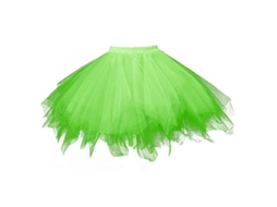 2026 falda Tutu de Tul para Carnaval Mujer Anos 50, Festa, Dança, Ballet, Tamanho S/m/l, Comprimento 52cm L Verde