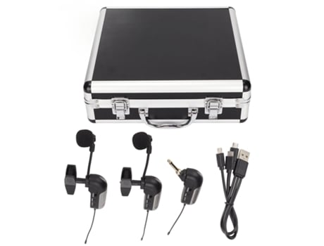 Microfone de instrumento sem fio Xyvona com cápsula cardioide e haste flexível para trompetistas e saxofonistas.