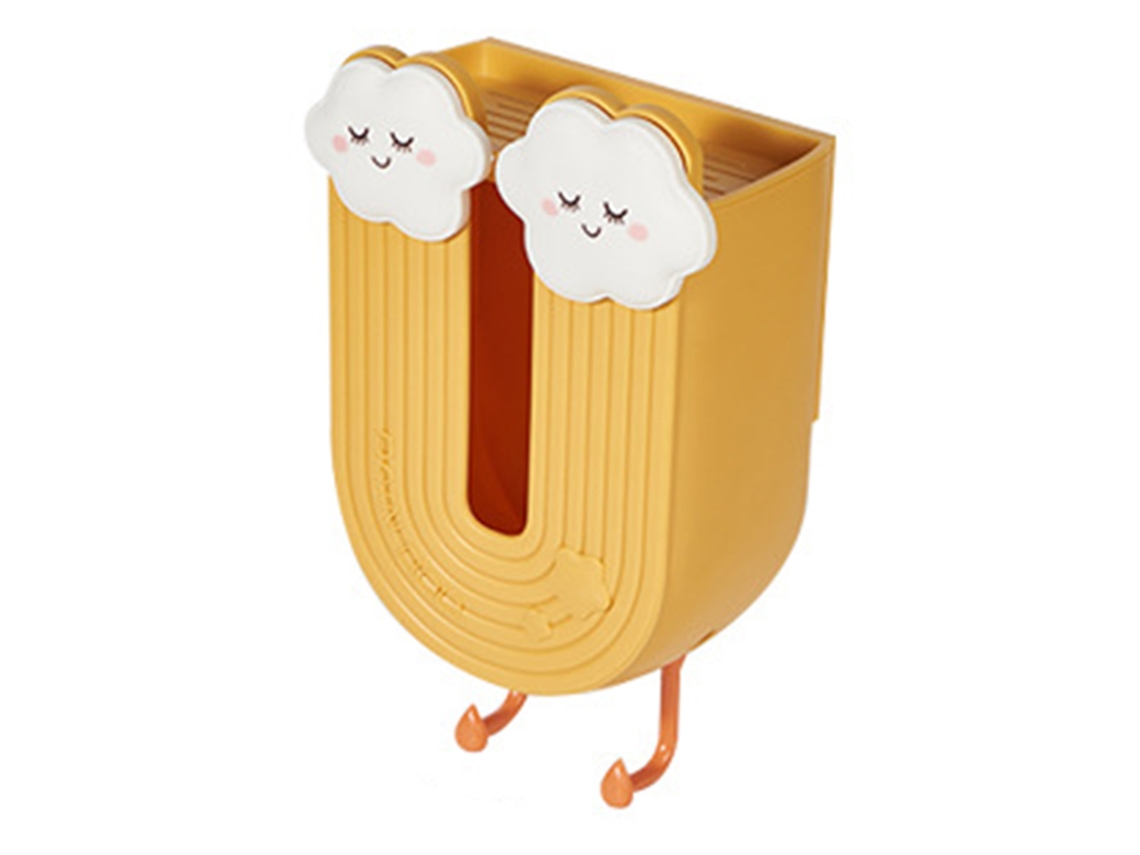 Porta toalhas de Parede Decorativo S/MARCA com Gancho e Desenho Animado Amarelo para Cozinha e Banheiro