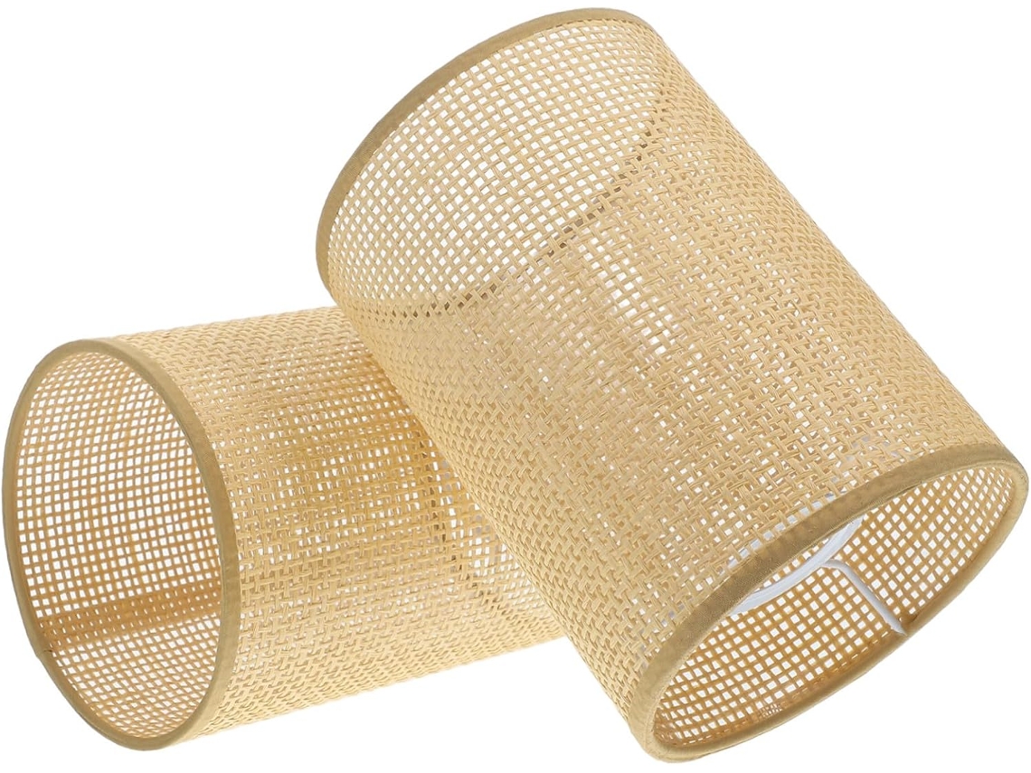 Conjunto De 2 Luminárias Pendentes De Vime Trançado E27e14, Diâmetro 4,2 Cm, Versáteis, Em Vime Natural.