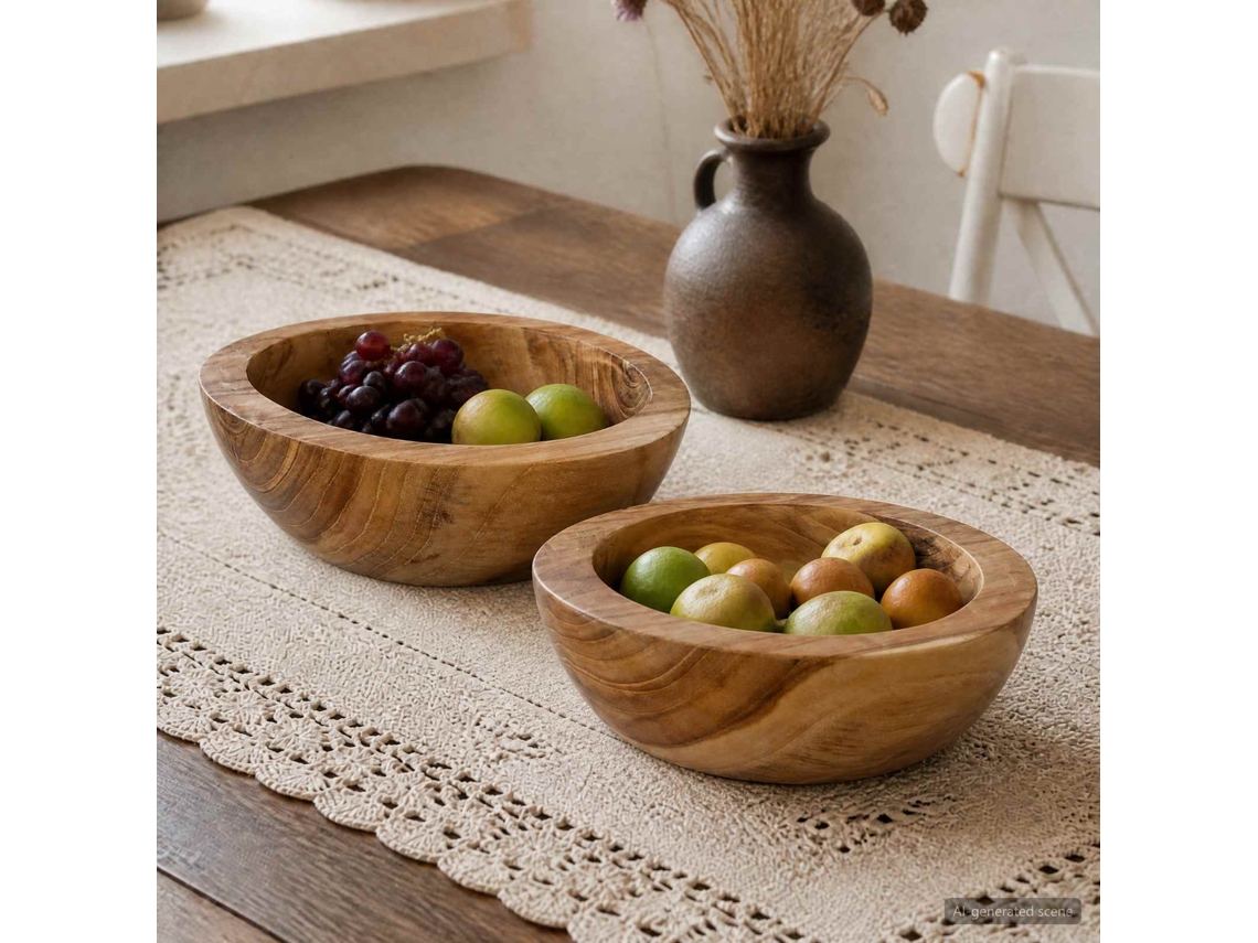 Vidaxl Fruteira Jepara 2 Unid. Castanho Teca