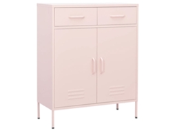 Vidaxl Armário De Arrumação Aço 80x35x101,5 Cm Rosa