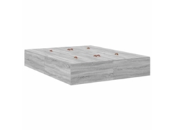 Estrado de Cama com Arrumação e Gaveta Cinza Sonoma 140 cm MAISON EXCLUSIVE