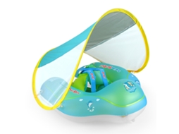 Mali flutuador Inflável para Bebê com Toldo Spf50+ Nadador Treinador 3 24 Meses Pvc Leve