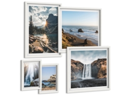 Conjunto De Pinturas Limoeiro Com Bebidas Moldura Branca Fotos Para O Escritório Espelharte (conjunto De 5 Imagens)