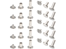 Conjunto Magiclulu de 30 Parafusos de Fixação para Cintos Couro e Álbuns, Parafusos Sólidos 8mm, Kit Rebites para