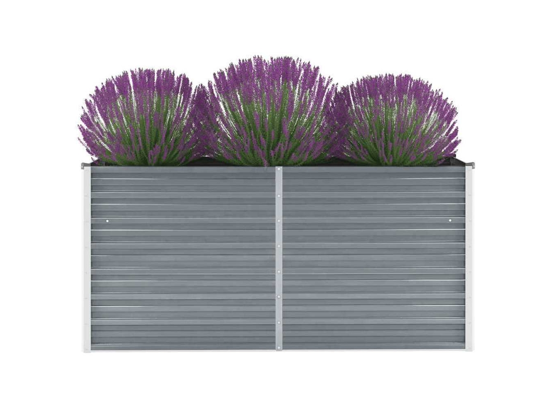 Vidaxl Canteiro Elevado De Jardim Aço Galvanizado 160x40x77cm Cinzento