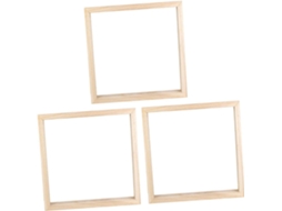Conjunto 3 Molduras Madeira Fotos 20x20cm Oficina Criativa Meninos Meninas Jogos Sala GOKOCO