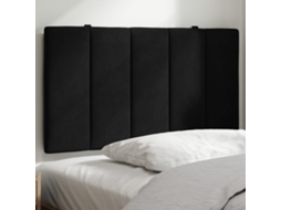 Cojín para cabecero de terciopelo negro de 90 cm