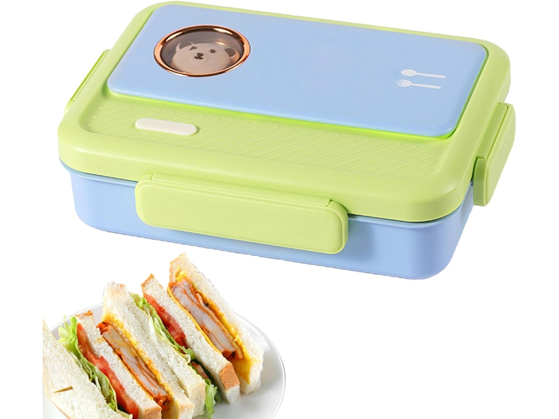Lancheira De Aço Inoxidável, Com Compartimentos Para Lanches