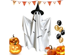 Decoração De Halloween Com Fantasmas E Luzes De Cordão Fantasmagóricas De 1,5m |