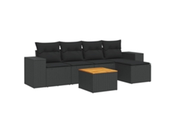 Garden Sofa Set, Garden Sofa Sets Vidaxl Preto Rattan / Vime (n/a)