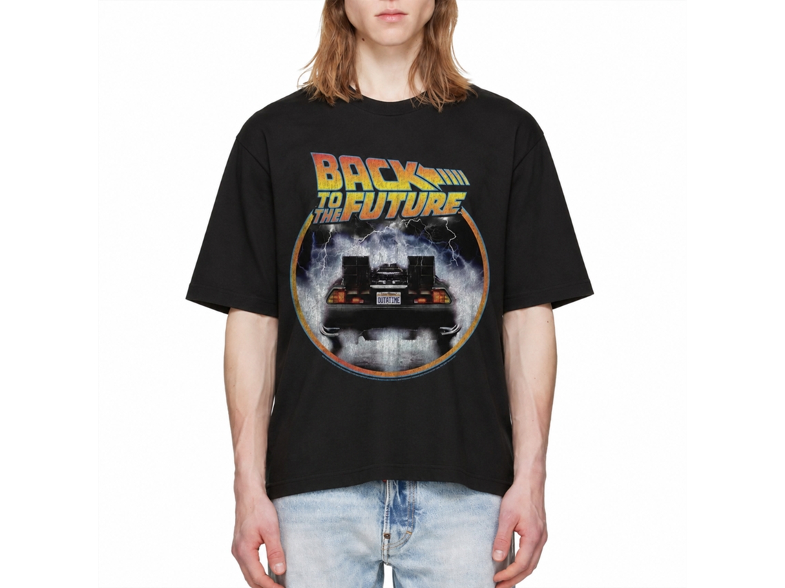 Rockinstone Back To The Future Movie Back To The Back Black Adult T-shirt Size:xxxl