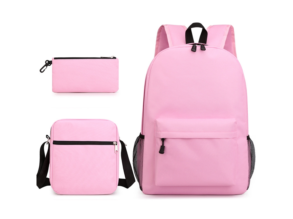 Mochila De Três Peças Starry Sky Rosa Para Estudantes