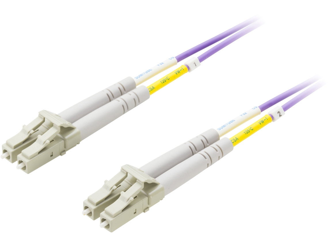 Cabo de fibra óptica OM4, LC-LC, 50/125, duplex, multimodo, 2 m Aquaforge