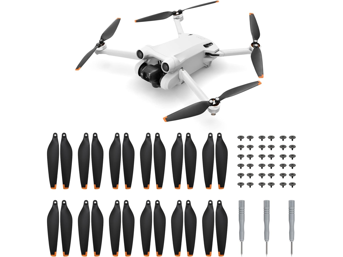 24 Hélices Mini 3 Pro Pc, Compatível Com Drone, Pretas Brilvibera