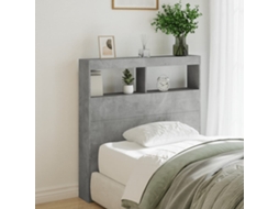 Mesilla de noche con luces LED 100x17x102cm Gris Cemento