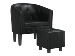 Tub Chair, Tub Chairs Vidaxl Preto Couro Artificial