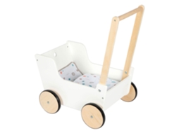 Carrinho De Boneca De Madeira Small Foot Little Button Carrinho De Empurrar Para Crianças
