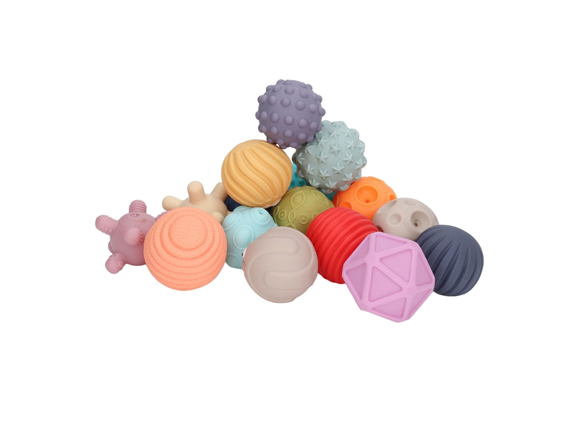 Primerox 16pcs Bolas Sensoriais Macias Bebê Brinquedo Textura Exploração Presente para Crianças