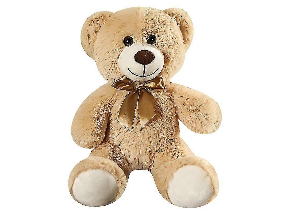 Pelúcia De Urso Marrom Claro, 35cm, Com Laço