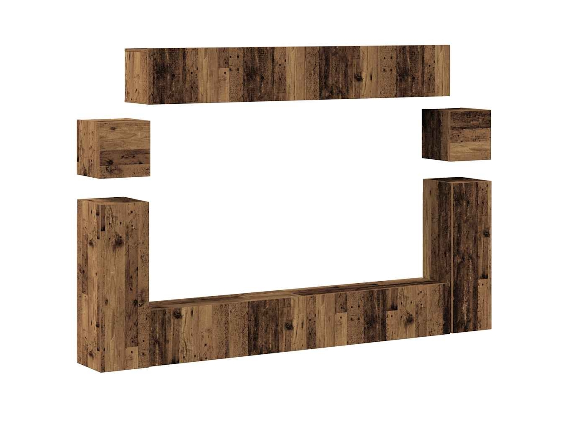 Tv Cabinet Set, Tv Cabinet Sets Vidaxl Marrom Madeira Processada (n/a)
