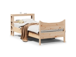 Vidaxl Estrutura De Cama Com Cabeceira 75x190 Cm Pinho Maciço