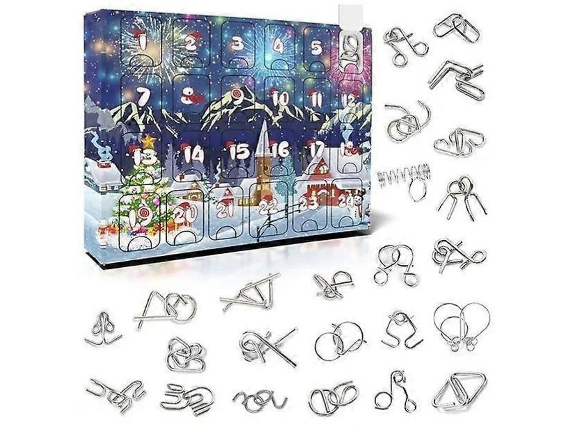 Calendário De Advento Com Puzzles De Metal Multicoloridos