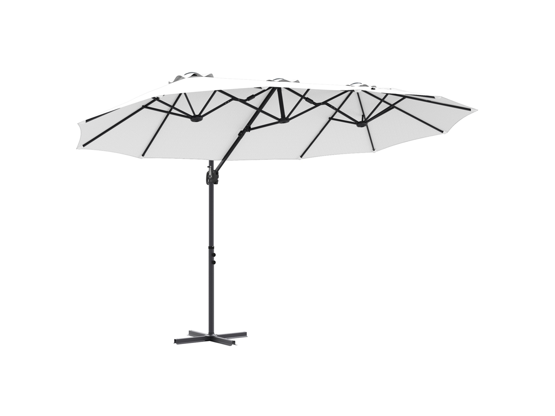 Conjunto 1 Parasol Outdoor Vidaxl Castanho Poliéster (372 X 198 X 243 Cm)