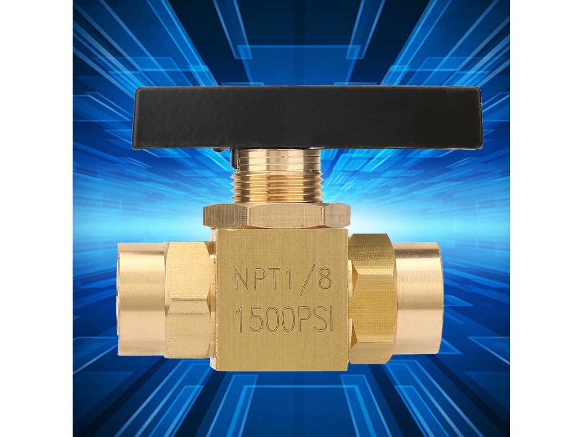 Válvula De Esfera De Latão Industrial Laxiscreed Com Rosca Npt Interna E Passagem A 60°