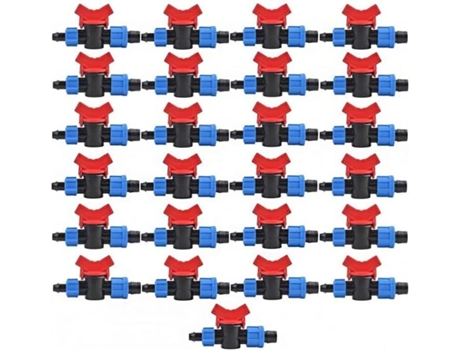 Pack de 25 V?lvulas de Desvio para Fita de Irriga??o por Gotejamento 12 mm X 16 mm. V?lvula de Bloqueio Resistente a Choques e Gelo