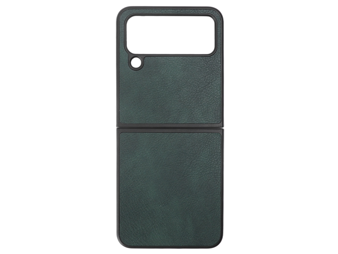 Capa de Couro para Galaxy Z Flip 4 Resistente a Arranhões Protetora Anti poeira com Amortecimento Verde