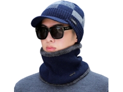 Gorro de inverno masculino, cachecol tricô, respirável, quente, resistente, elástico, macio XIAOMOYU