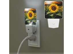 Abajur Amarelo Com Design De Girassol Que Se Conecta À Parede Um Sensor, Luz Branca Quente, Pequeno Abajur, Liga Desliga