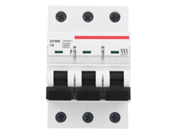 Disjuntor miniatura de 3 polos, 400 VCA, 6 A, de alta qualidade.