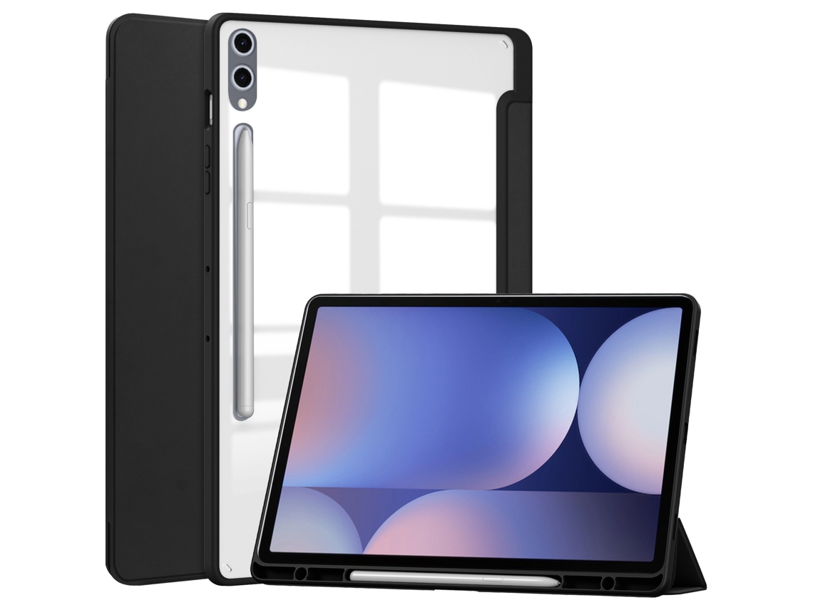 Elysve Capa Para 2024 Samsung Tab S10 + 12.4 Polegadas, Material Resistente, Slot Para Caneta, Preto