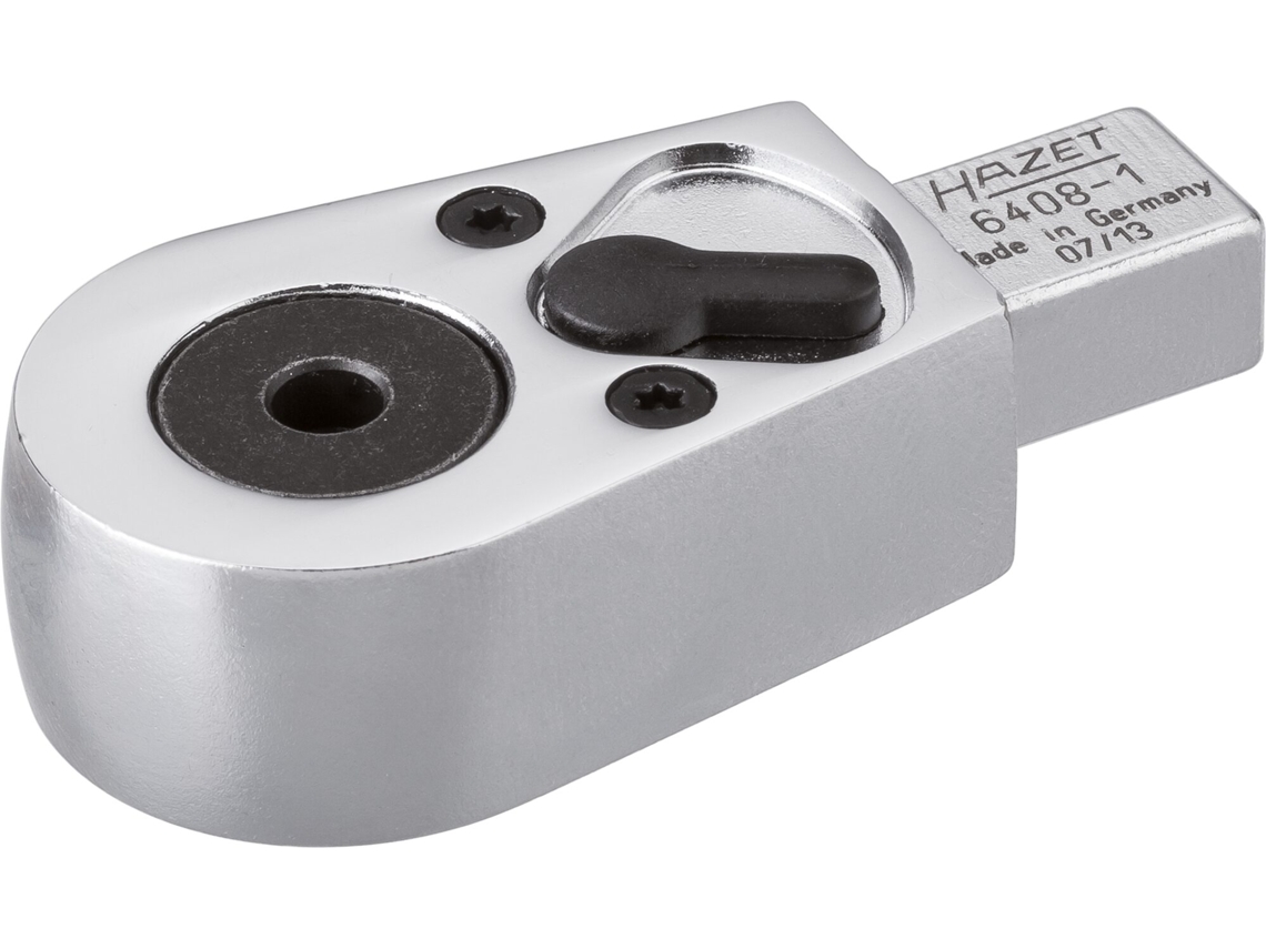 Cabeça de catraca para pontas de chave de fenda 6408-1 Inserção quadrada 9 x 12 mm Hex oco 5/16 pol. (8 mm) 61 mm HAZET