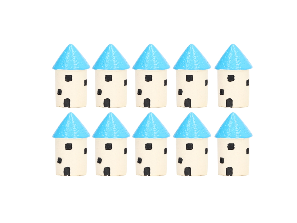 Mali 10pcs Casa em Miniatura de Resina para Micro Paisagem e Casinha de Bonecas