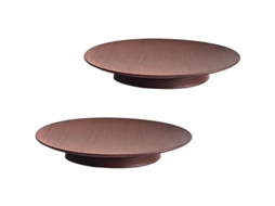 Conjunto de 2 castiçais retrô para velas cilíndricas e velas tealight, decoração em metal marrom.